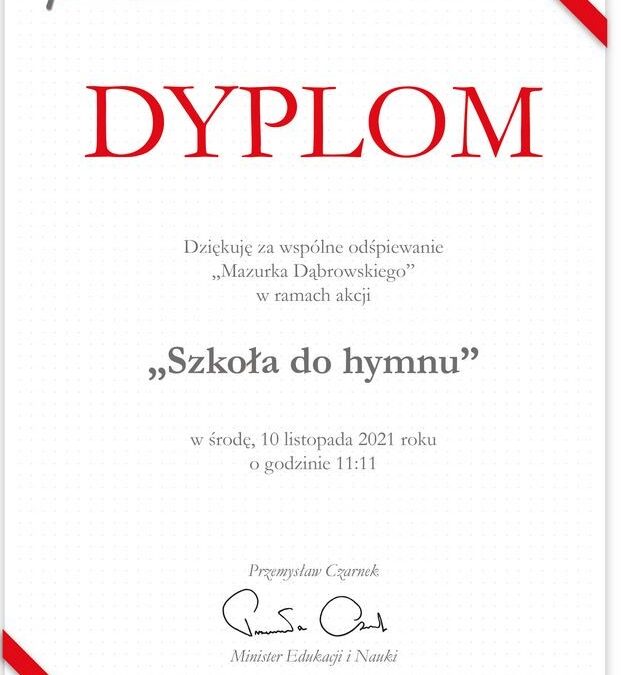 „SZKOŁA DO HYMNU” 2021 – WSPÓLNE ODŚPIEWANIE HYMNU NARODOWEGO